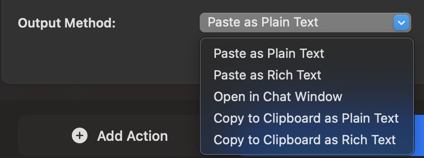 Output Method Picker
